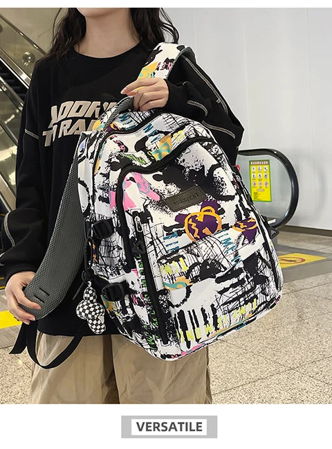 Trendy Personalized Graffiti Backpack | Large Capacity Unisex Bag
