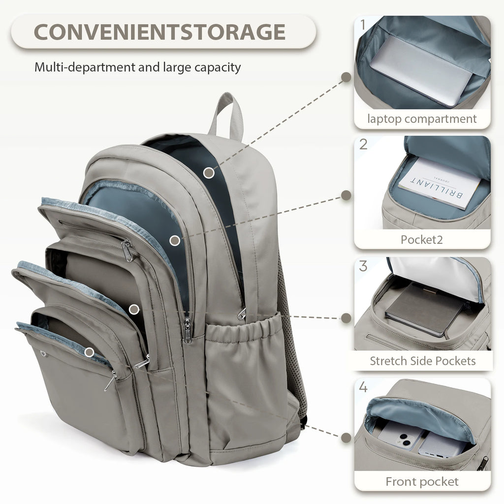 Unisex Casual Multi-Pocket Backpack | Stylish School Tote Bag
