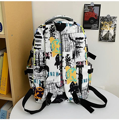 Trendy Personalized Graffiti Backpack | Large Capacity Unisex Bag