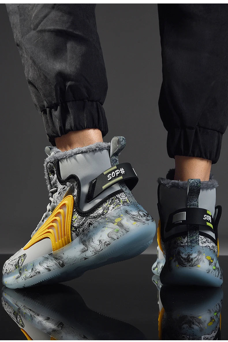 Men's Warm Waterproof Winter Boots | Non-Slip Plush Sneakers