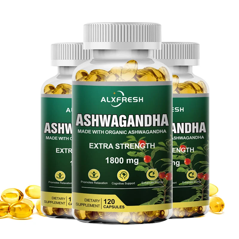 Pure Organic Ashwagandha Extract Capsules | Maximum Strength 1800mg