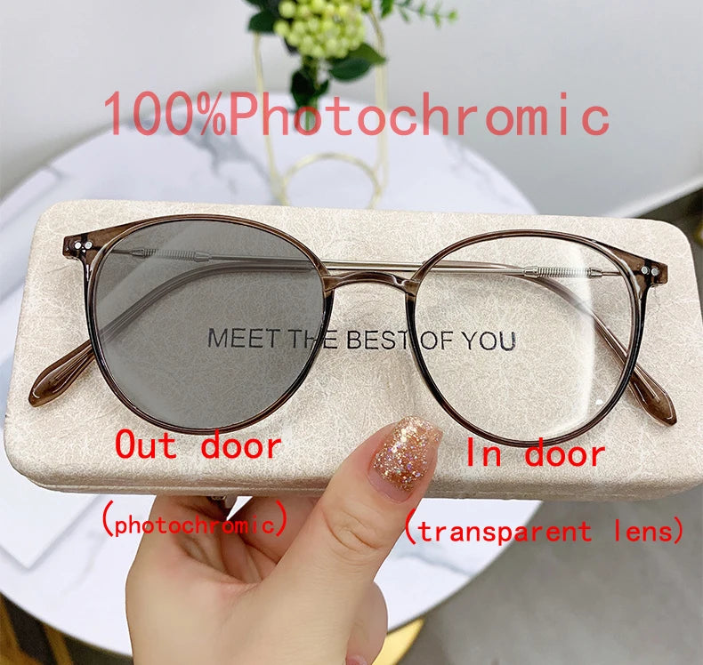 Photochromic Anti-Radiation Eyeglasses for Women | UV400 Shades