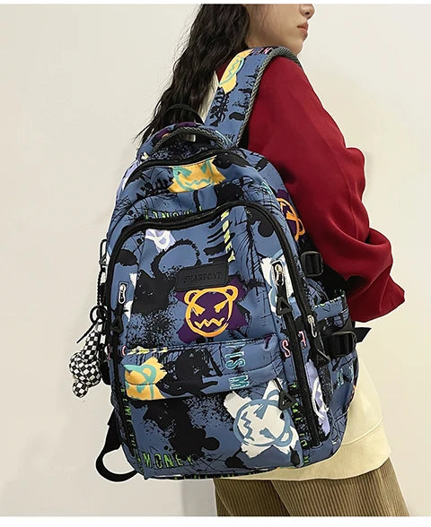 Trendy Personalized Graffiti Backpack | Large Capacity Unisex Bag