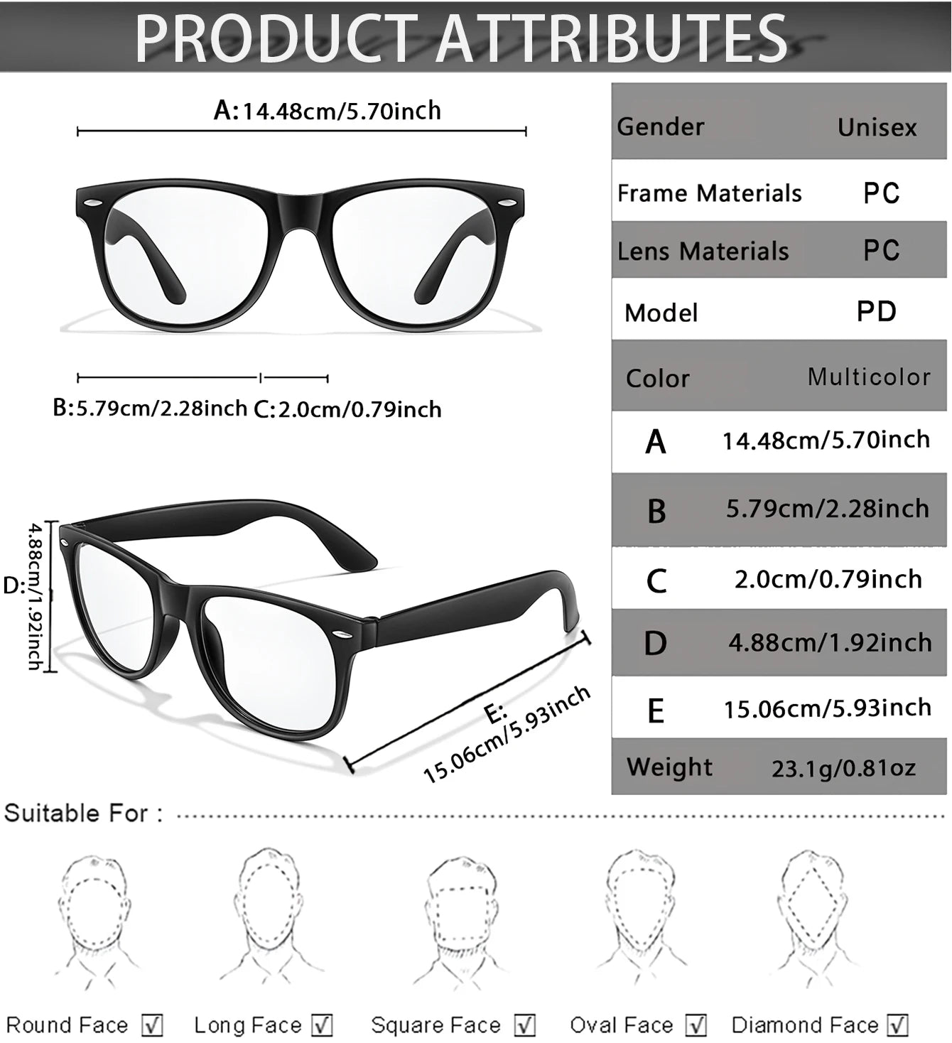 Photochromic Reading Glasses - Stylish Full Frame Eyewear