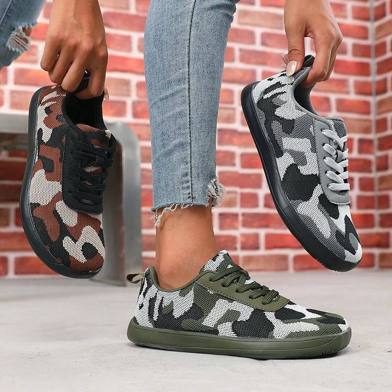 Camouflage Women's Breathable Mesh Flat Bottom Shoes | Comfort Fit