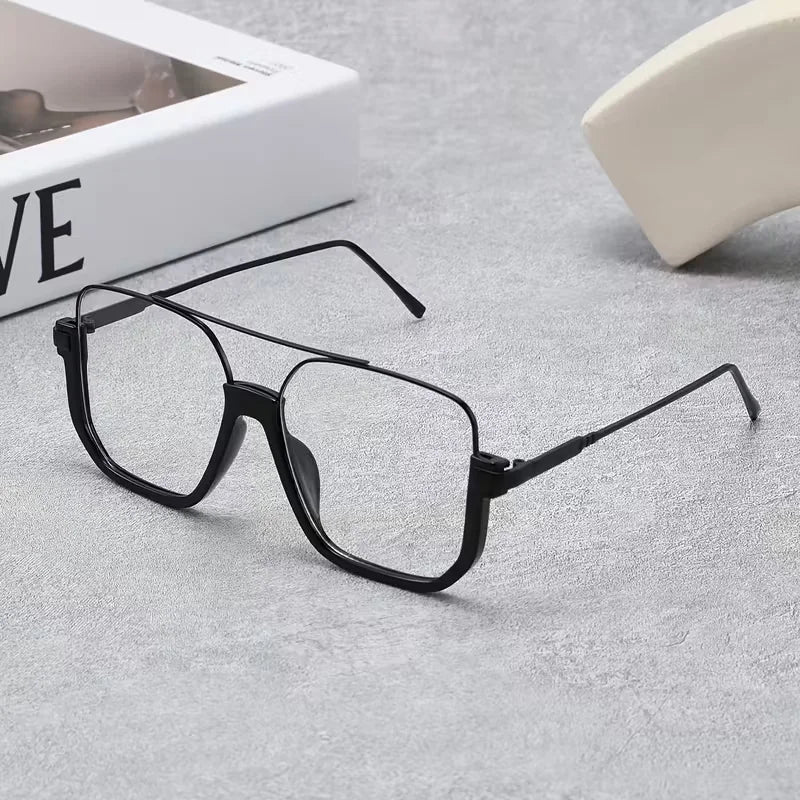 Vintage Oversized Clear Glasses | Trendy Square Eyewear