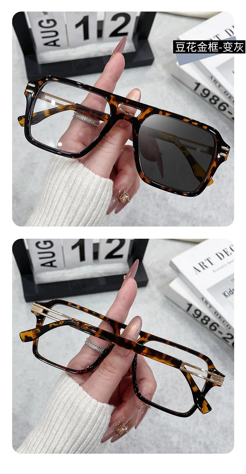 Vintage Square Sunglasses for Men and Women | Photochromic Eyewear