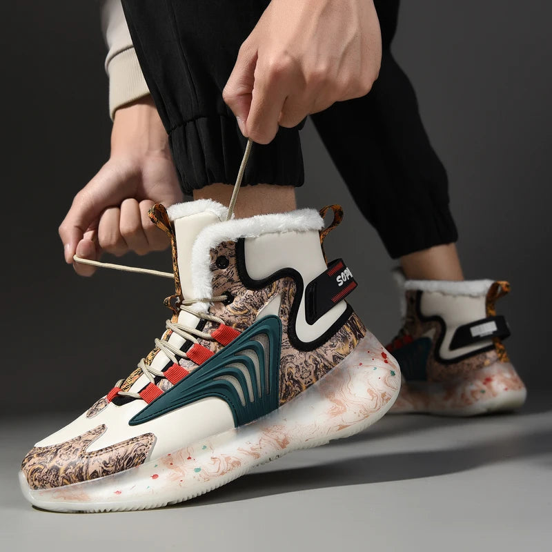 Men's Warm Waterproof Winter Boots | Non-Slip Plush Sneakers