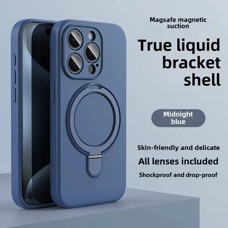 Liquid Silicone Magnetic Ring Holder Case for iPhone | Free Shipping