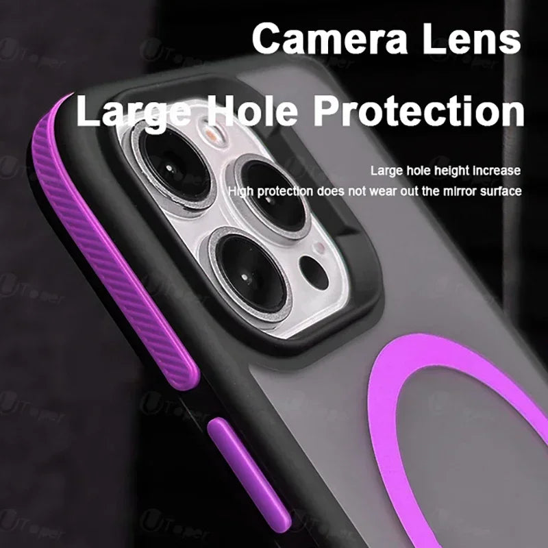Bicolor Matte Frosted Magnetic Phone Case | Shockproof Hard Cover