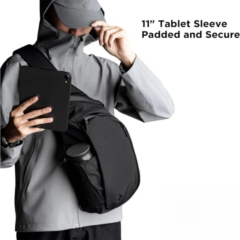 Sleek Crossbody Bag with Water Bottle Pocket | Casual Sling Backpack