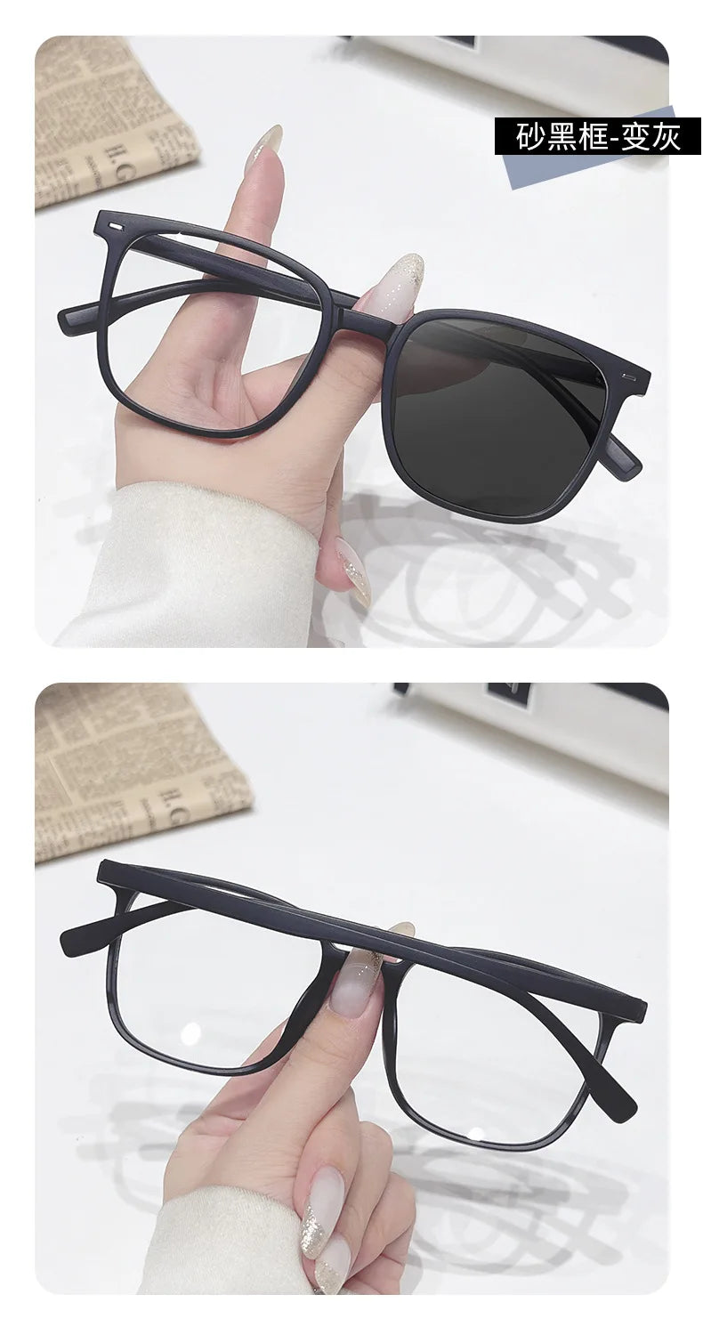 Photochromic Square Sunglasses for Unisex Stylish Travel