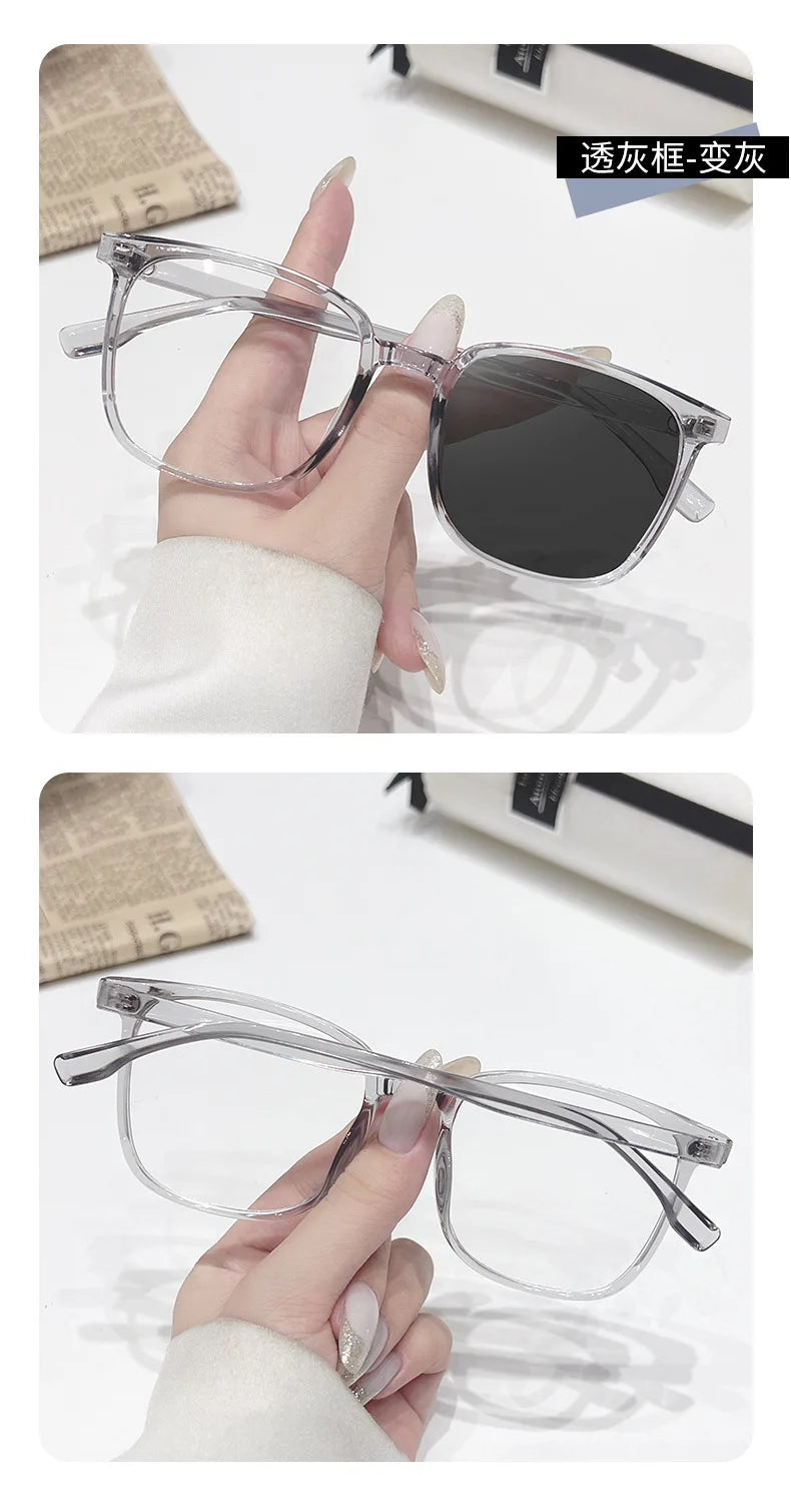 Photochromic Square Sunglasses for Unisex Stylish Travel